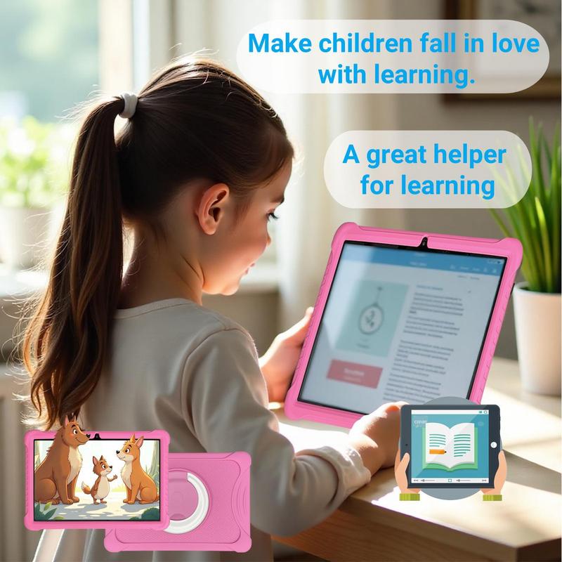 10.1 Inch Tablet for Kids, Android 12 3GB RAM 64GB ROM Tablet with Parental Control Function, 2.4G WiFi BT 1028x800 IPS Display Dual Camera Tablet
