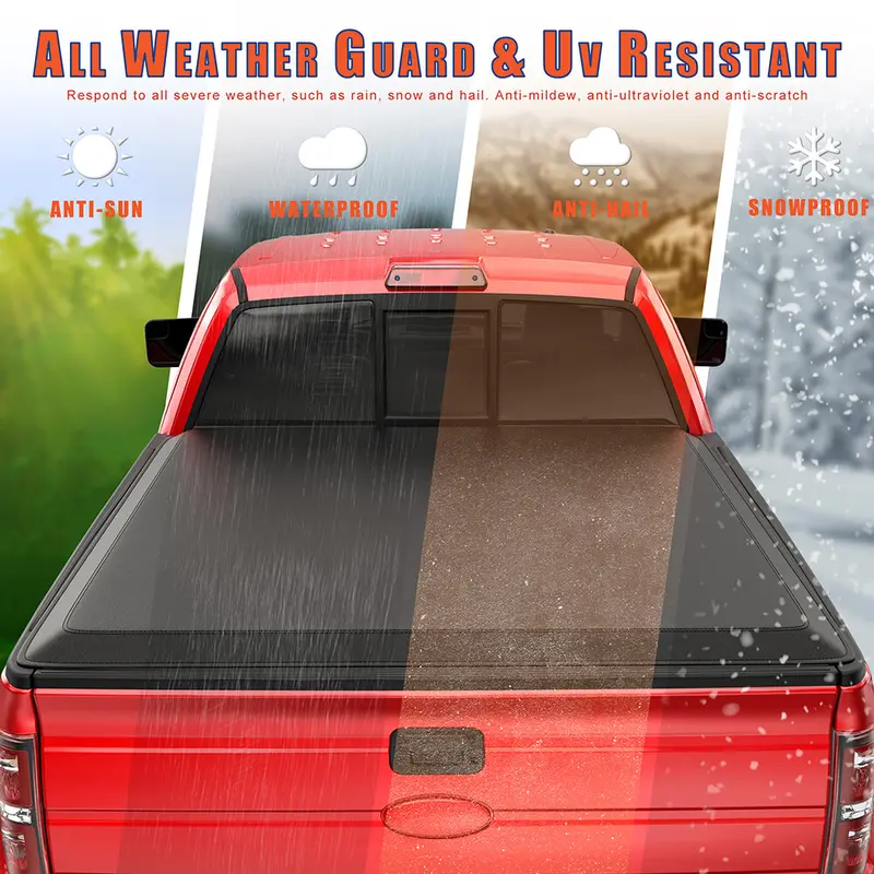 Ultimatecar 6FT Roll-up Bed Tonneau Cover For 1993-2011 Ford Ranger Flareside/Splash With LED
