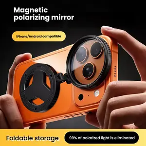 Magnetic Phone Polarizer Filter Cpl52mm, Reduces Reflections, Enhances Colors, Foldable, Essential for Mobile Photography