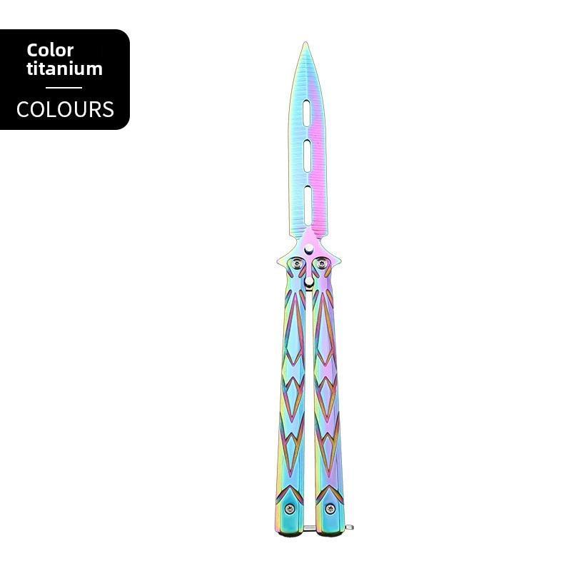 Butterfly Training Folding Knife for CS:GO, Stainless Steel Knives, Non-Edged Hand Training Knife, Game Stationery, Folding Tool Knives, Ideal for Skill Development