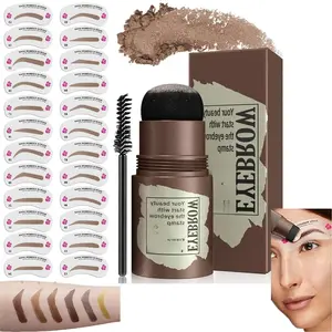 24 Pcs Reusable Eyebrow Stamp and Stencil Kit, Washable Eyebrow Shaping Templates, Smudge-Proof Long Lasting Brow Makeup Tool, Professional Eyebrow Grooming Set for Makeup Beginners Daily Beauty Use