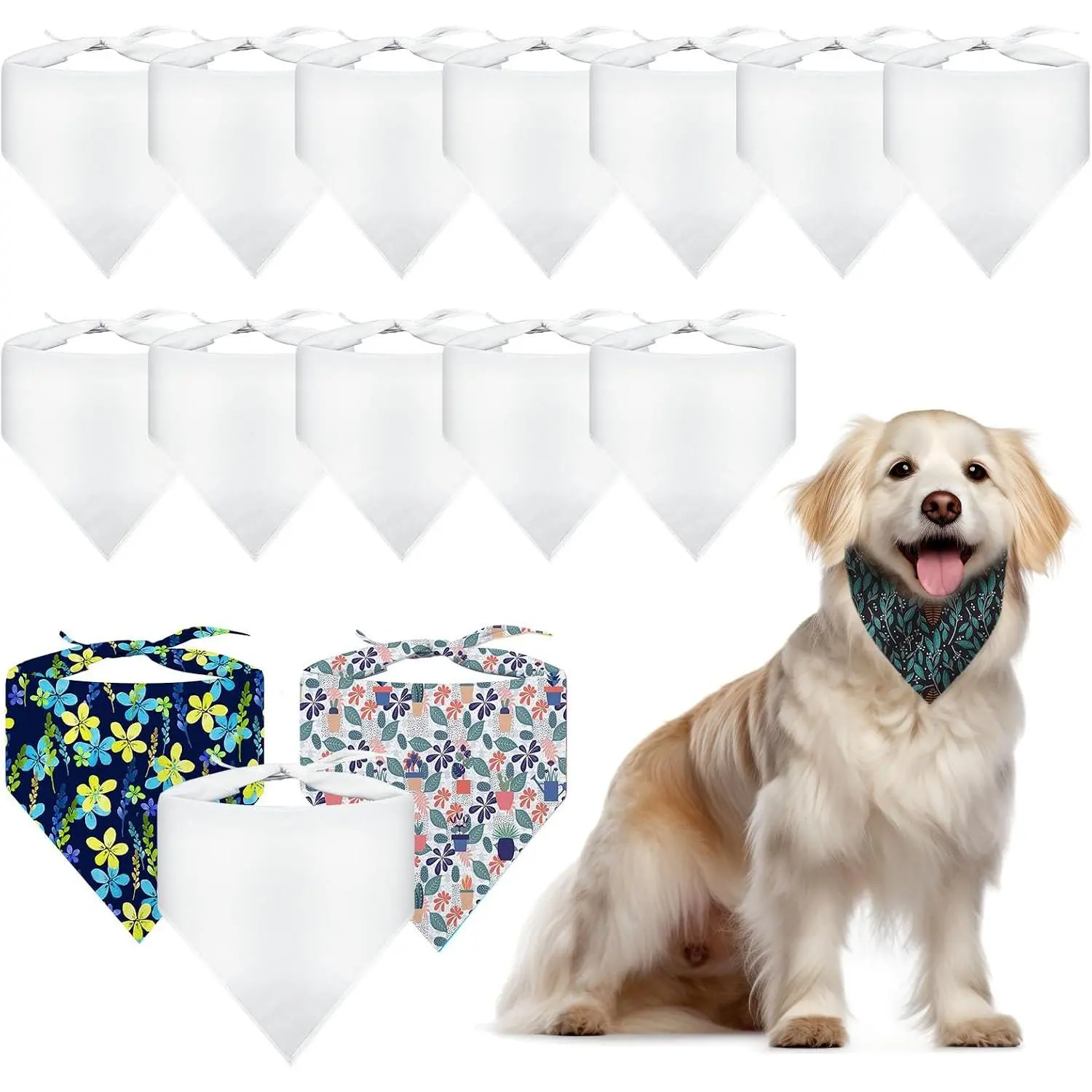 30 PCS Soft and Comfortable Polyester Sublimation Blank Dog Bandanas - Bulk DIY Custom Christmas/Birthdays/Party Costumes Pet Triangle Bib, Moisture Wicking 17.7x17.7x26.7in Photography Accessory Blanks