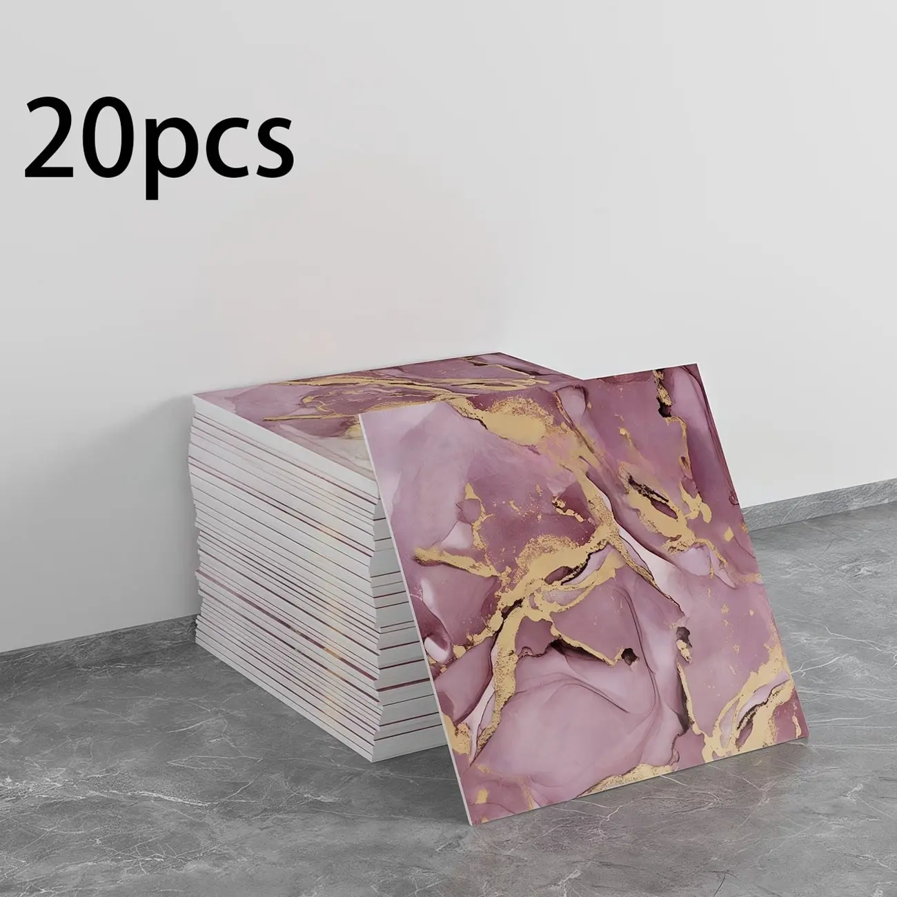 20pcs Self-Adhesive Vinyl Marble Pattern Wallpaper, Easy Peel & Stick, Waterproof Oil-Resistant, Kitchen Bathroom Decor, Living Room Bedroom Renovation