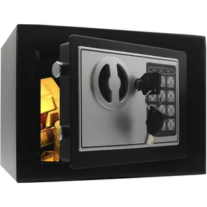 Key and Electronic Security Safe Box,9.1"W x 6.7"Hx 6.7"D,Digital Deposit Box for Home Office Hotel Business Lock Box for Cash Jewelry Storage (Black)