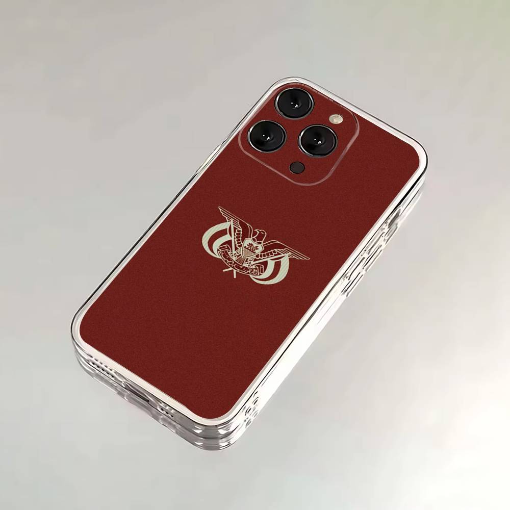 Yemen National Emblem Flag Passport Phone Case For iPhone 17,16,15,14,13,12,11 Plus,Pro,Max,XR,XS,Plus,E,SE4,Mini Transparent Cover