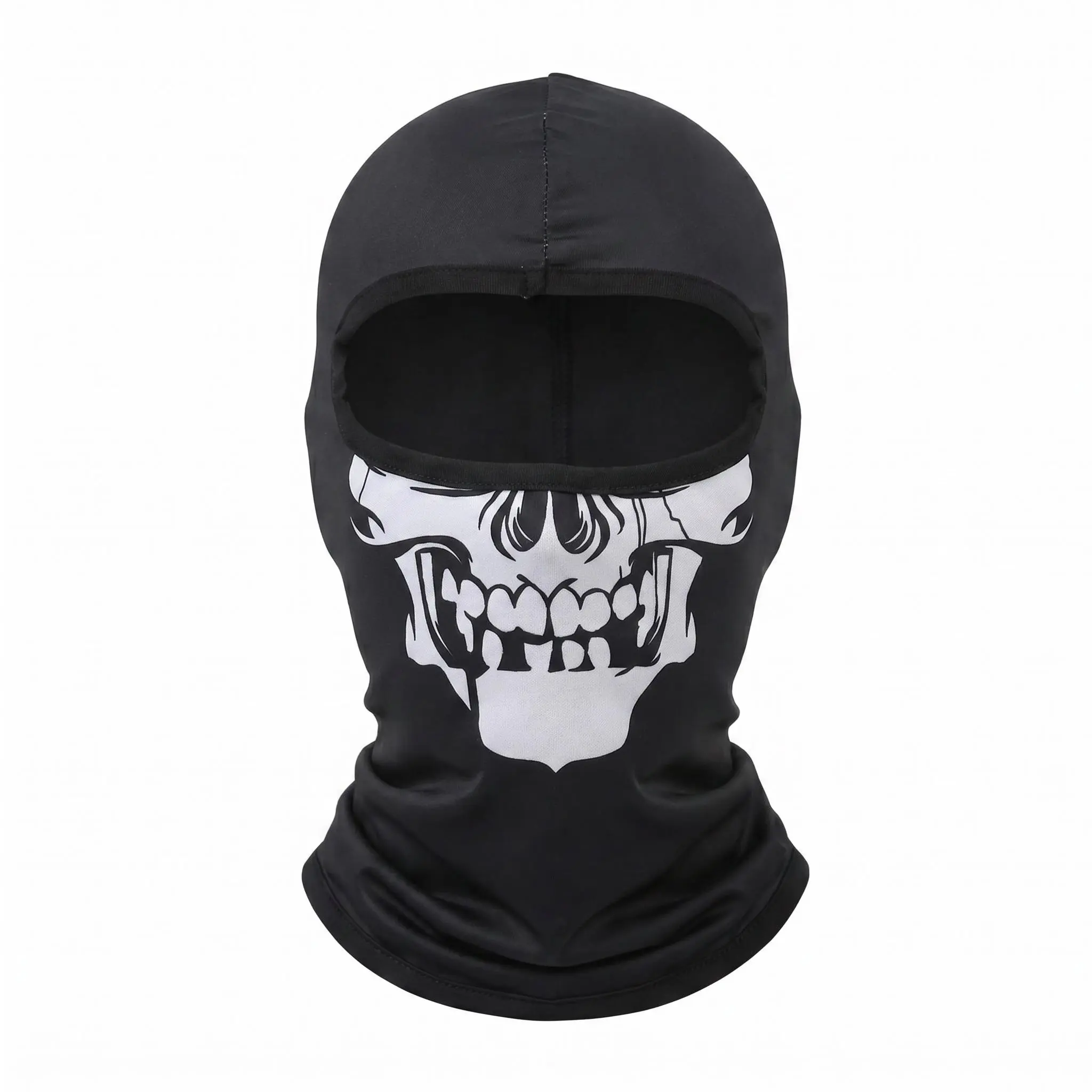 Skull Print Balaclava Full Face Mask, Skull Mouth Pattern, High Elastic Ice Silk, Breathable Quick-Dry Neck Cover, Unisex Halloween Easter, Ski Mask