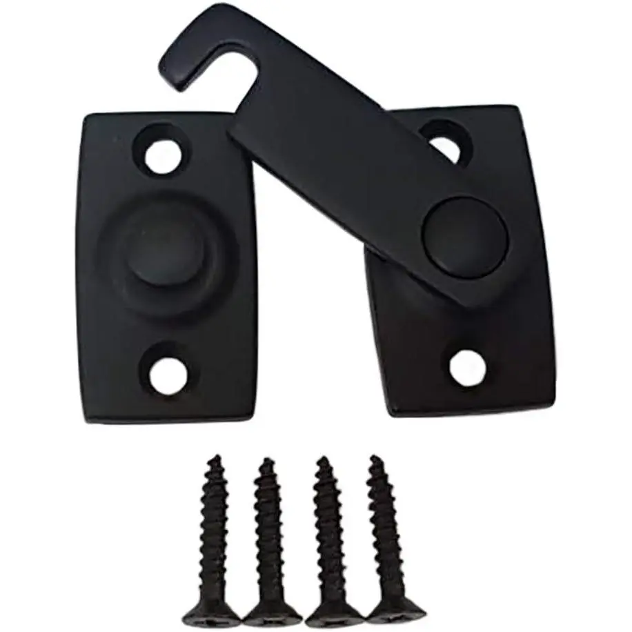 Solid Brass Shutter Bar/Door Latch, 7/8" x 2-3/32", Matte Black, 1 Pack,  Taiwan