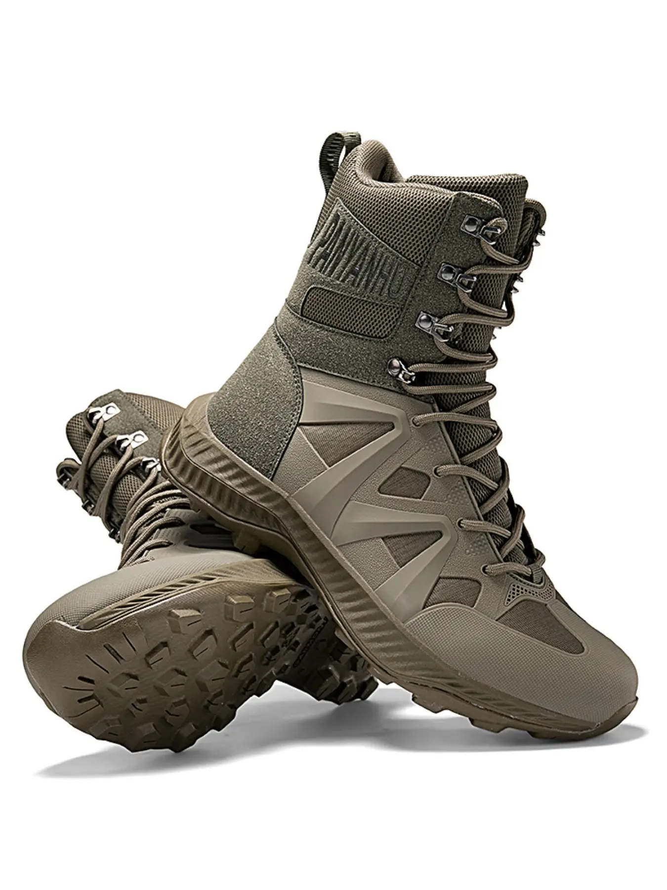 Men's Military Boots, Steel Toe, Mid-Calf Design, Side Zipper, Suitable for Work and Outdoor Activities, Fashionable Military Boot Style, Tactical Workboots