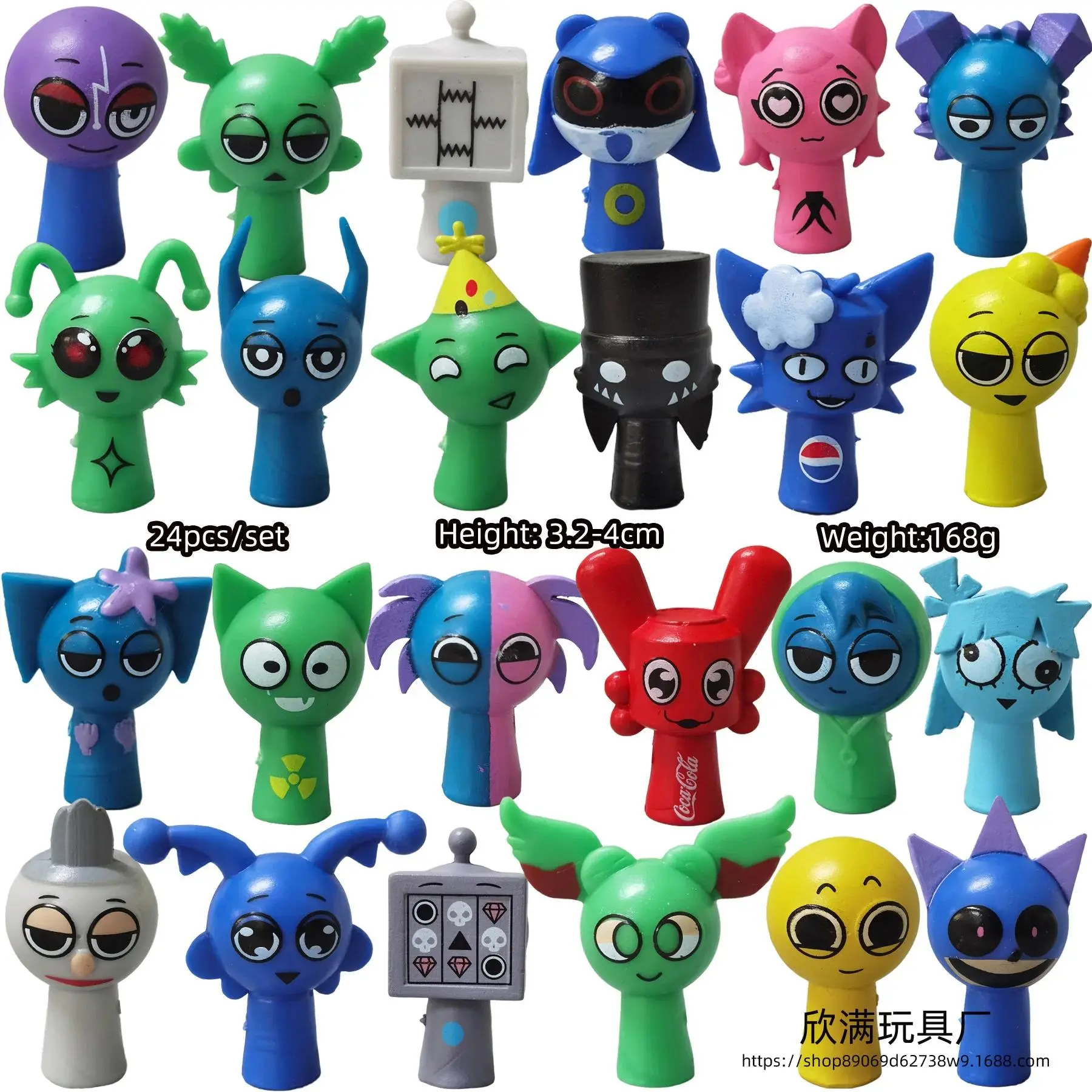 2026 hot item 2026 Mini Sprunki Action Figure Toy Cartoon Movie Sprunki Wenda Model Doll Figurines Fans Gift, 24Pcs