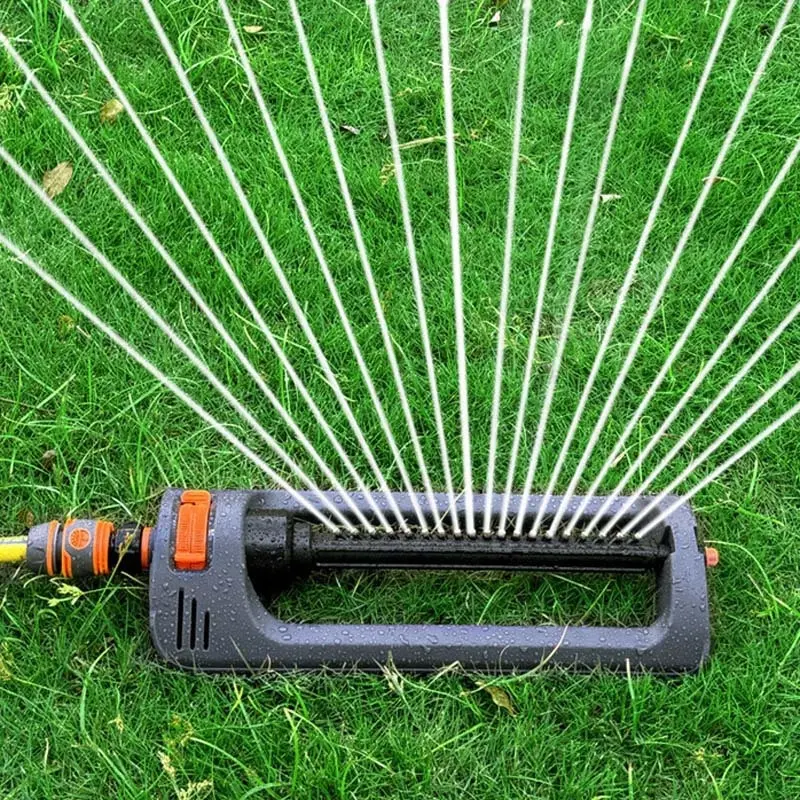 Large Area 19-Hole Oscillating Water Sprinkler, Automatic Lawn Sprinkler, Heavy Duty Auto Swing Watering System for Garden, Lawn & Construction Cooling