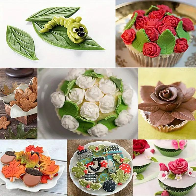 Leaf Shaped Silicone Mold, 2 Counts/set 3D Leaves Shaped Multi-purpose Cake Baking Mold, Candy Chocolate Fondant Paste Making Mold, DIY Cake Baking Mold, Baking Supplies, Baking Tools, Kitchen Gadgets, Kitchen Accessories