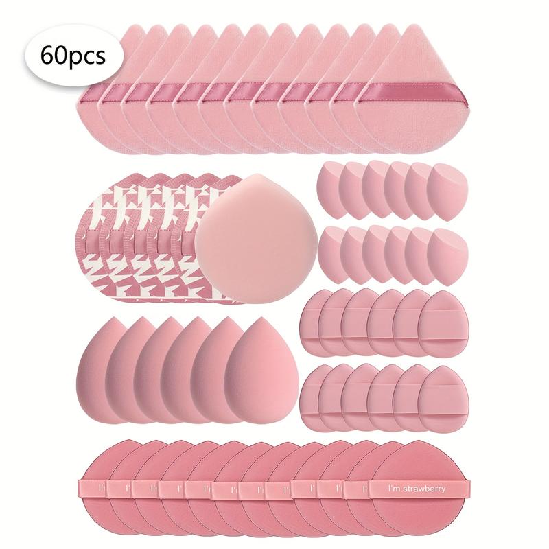 40/50/60 pieces of multifunctional cosmetic sponge powder puff in local warehouse, a beauty tool, used to mix BB cream, liquid foundation and loose powder to create flawless foundation makeup. It can also be mixed with concealer, blush and eye shadow. It