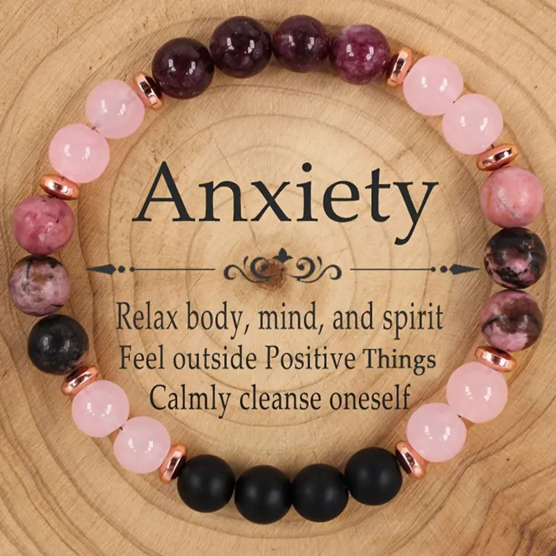 Natural Stone Design Garnet Beaded Bracelet for Women, Anxiety Relief Positive Energy Relaxation Jewelry Gift, Relaxing Meditation Accessory for Friends, Gemstone Bracelet #GLOBAL PICKS
