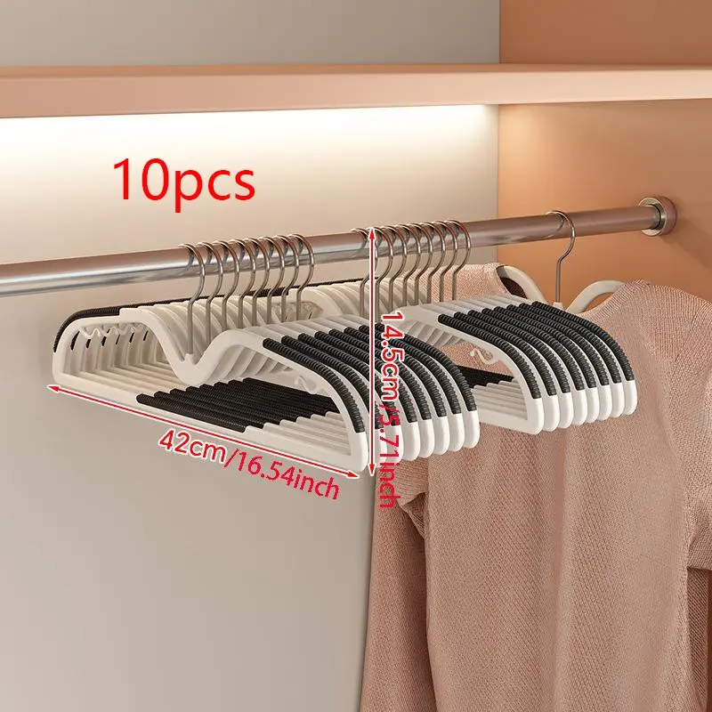 10 Pack Short Neck Plastic Hangers, Heavy-Duty Non-Slip Design, 360° Swivel Hook, Space-Saving Closet Organizer, Ideal for Shirts, Coats, Pants