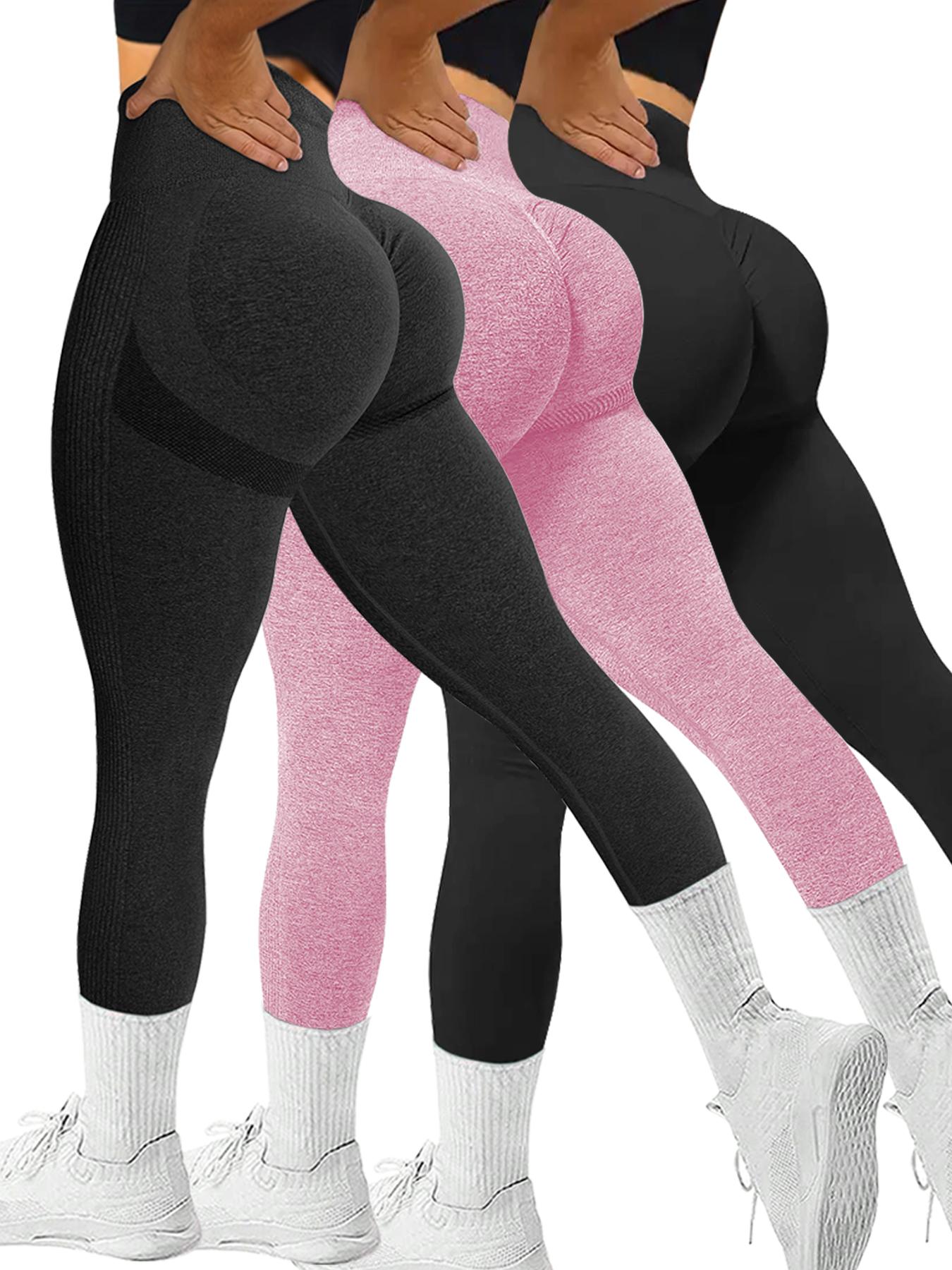 Sporty Women's Plain Ruched High Waist Sports Leggings, Solid Color Wide Waistband Sport Skinny Pants, High Stretch Seamless Yoga Leggings, Ladies Sportswear for Indoor Outdoor Wear