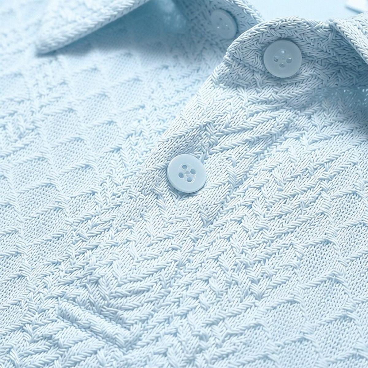 Men's summer casual texture fabric solid color polo shirt T-shirt shorts 2-piece set, loose fit suitable for casual sports, breathable and cool, essential summer outfit, comfortable and versatile  Menswear Plain