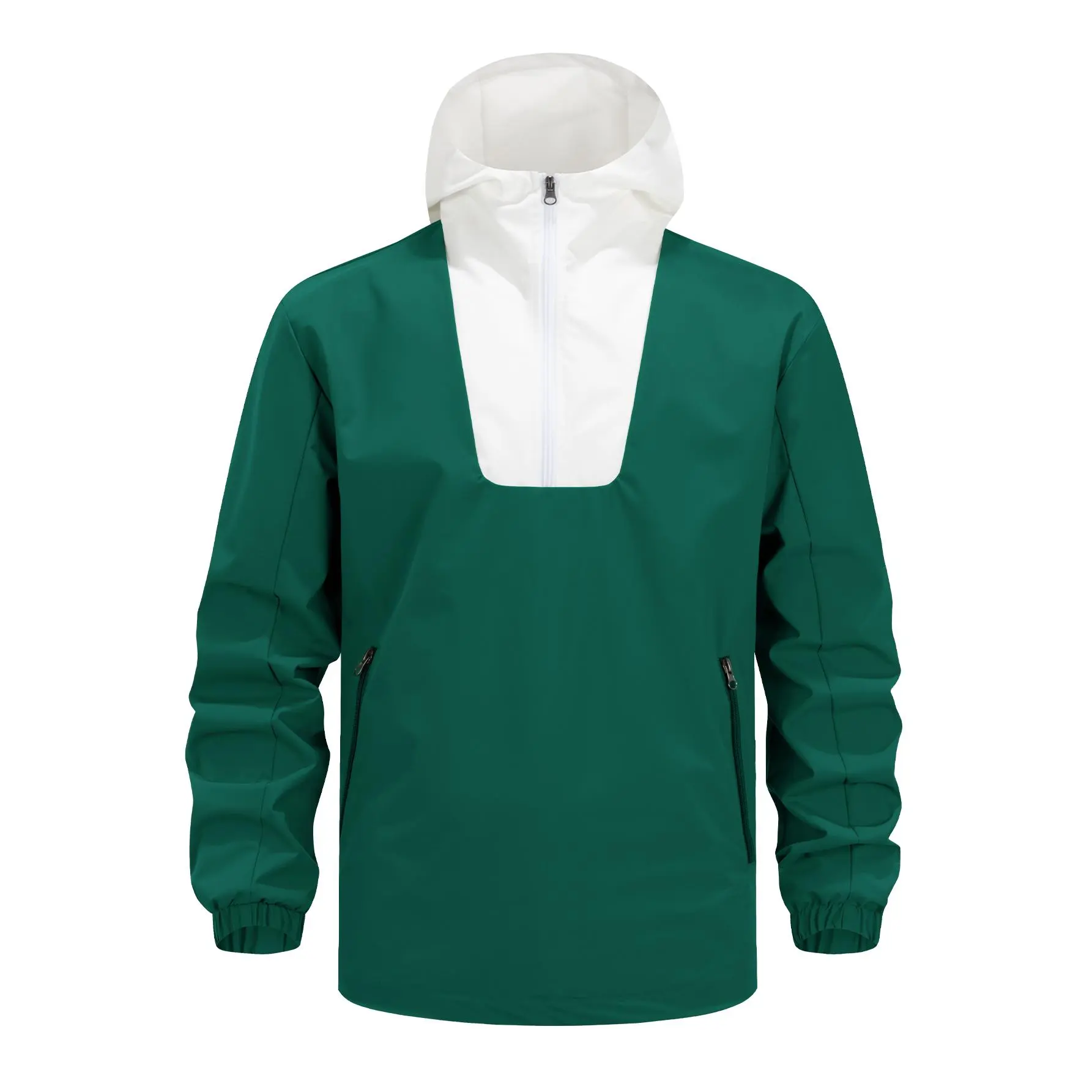 Men's Casual Hooded Colorblock Windbreaker Half Zip Pullover Anorak Jacket Outdoor Sportswear Coat cozy soft cool clean chic active sporty premium classic stylish durable trendy relaxed comfy modern vibe urban fresh hype Multi-Color