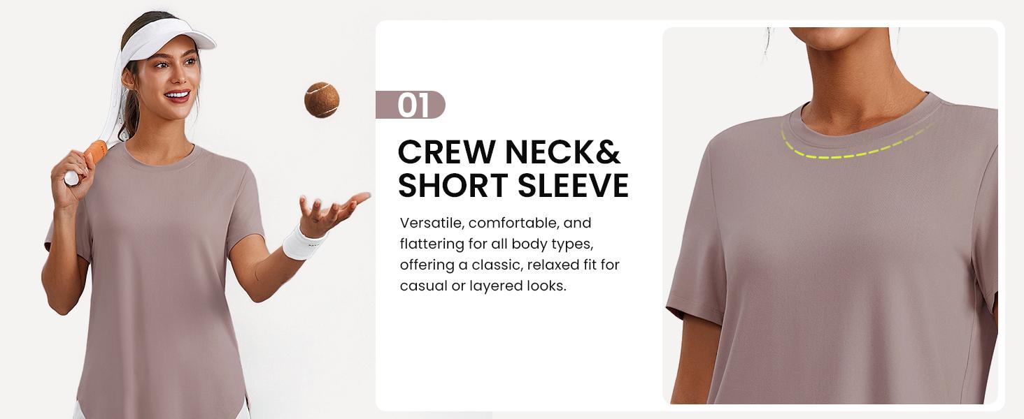 Workout Tops for Women, Short Sleeve Athletic Shirts for Women UPF 50+ Quick Dry Running Outfits for Exercise, Gym, Hiking S-3XL