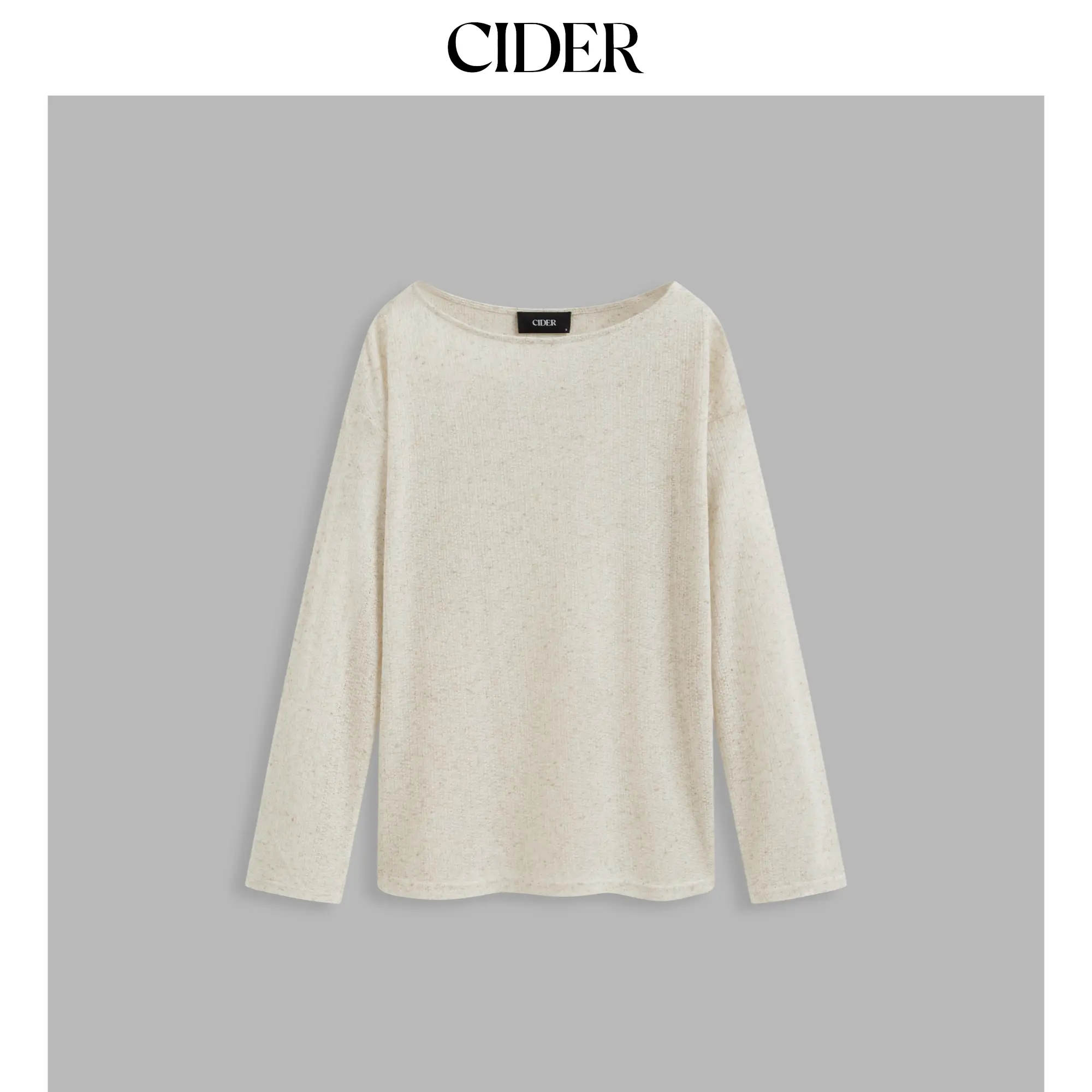 Cider Linen-blend Boat Neck Oversized Long Sleeve Top SummerFinds