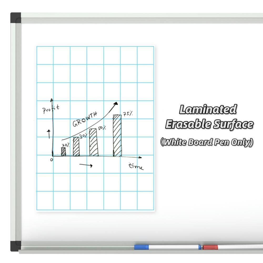 Classroom Large Laminated Dry Erase Poster Set, 2 Counts/set Grid and Lined Erasable Poster Set for Home and Office, Visual Learning Tools, School Teaching Supplies, Valentine's Day Gift