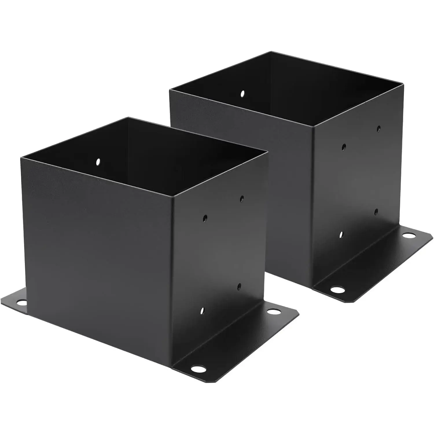 6X 6  Base 2 count,Inner Size 5.6"x5.6"Deck  Base,Heavy Duty Metal Black  Coated  Brackets,for Pavilion Deck Railing Support Deck Base Plate, Support Bolt Down (2PCS)