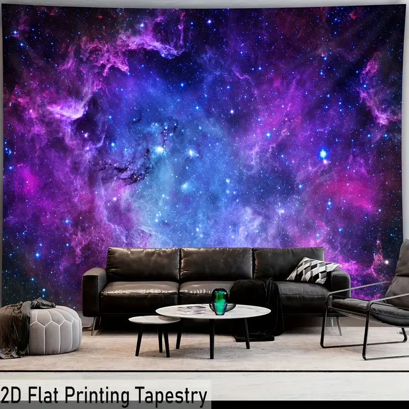2D Flat Printed Dreamy Starry Sky Tapestry, No Installation Required, Hang on Walls & Ceilings, Decor for Living Room, Bedroom & Office decorative wall hanging Neon Tapestry Wall Hanging Boho trippy aesthetic home room tapestry Bohemian stapestry