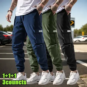 Men’s Hot Selling Cargo Jogger Pants, Lightweight Breathable Non-Stretch Fabric, Adjustable Drawstring Waist, Multi-scene for Hiking Camping Work Daily Casual