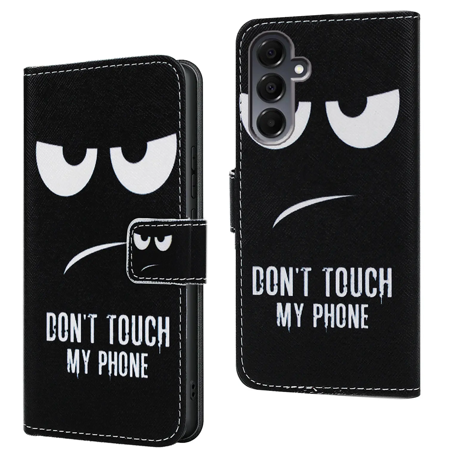 Mobile Phone Case For Samsung Galaxy A10 A10e A16 A20 A20e A30 A30s A31 A40 A41 A50, With Kickstand PU Leather Card Slot Black Wallet Flip Protective Phone Case Cover
