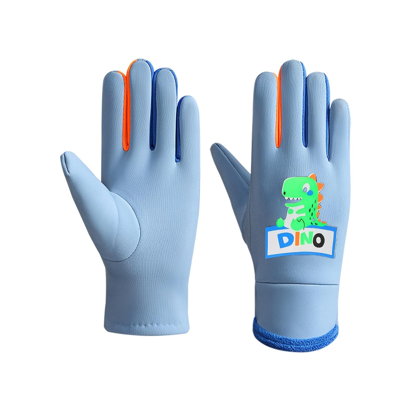 1 Pair Kids Winter Gloves - Thermal Insulated Cold Weather Gloves with Non-Slip Grip, Thickened Fleece-Lined Gloves for Boys & Girls Ages 3-9, Skiing, Cycling, Outdoor Activities - Easy-Clean (Hand Wash/Dry Clean) - Ideal Christmas/Back-to-School Gift, Wi