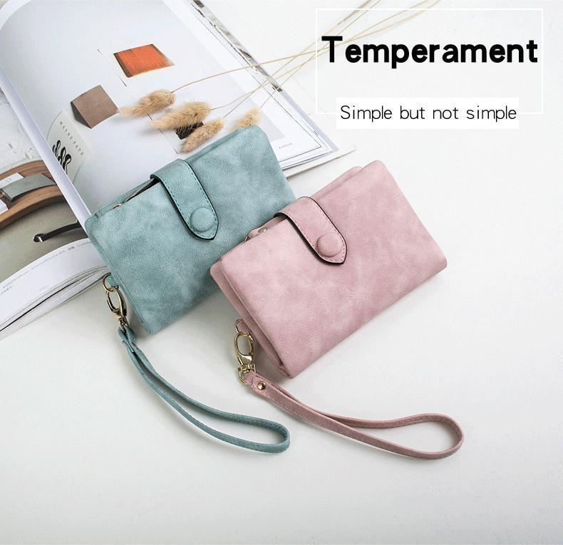 2026 Trendy Korean-Inspired Women's Slim Trifold Wallet - Multi-Slot Card Holder with RFID Protection & Coin Compartment