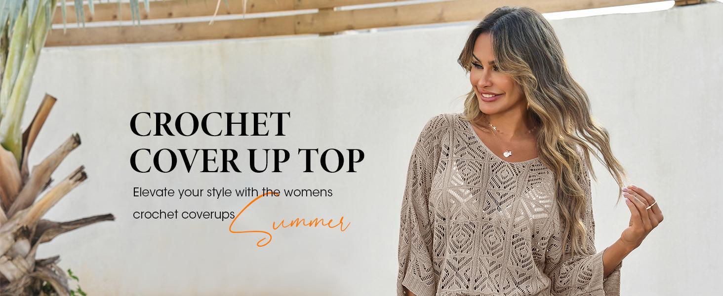 2026 Women's Bohemian-Inspired Beige Crochet Top with V-Neck# Springtok# TikTokShopJumpstartSale Casual Chic..