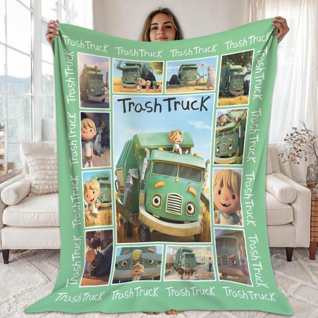 Trash Truck Blanket Trash Truck Birthday Blanket for Home Bedroom Bed Sofa Picnic Cover  Family Friends and Chridren Perfect Gift Christmas Present