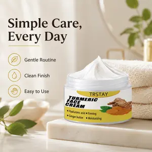 Trstay Turmeric Oil Hyaluronic Acid Creamy Firming Daily Facial Moisturizing Cream, Hydrating & Nourishing Skin Care, Ideal for All Skin Types