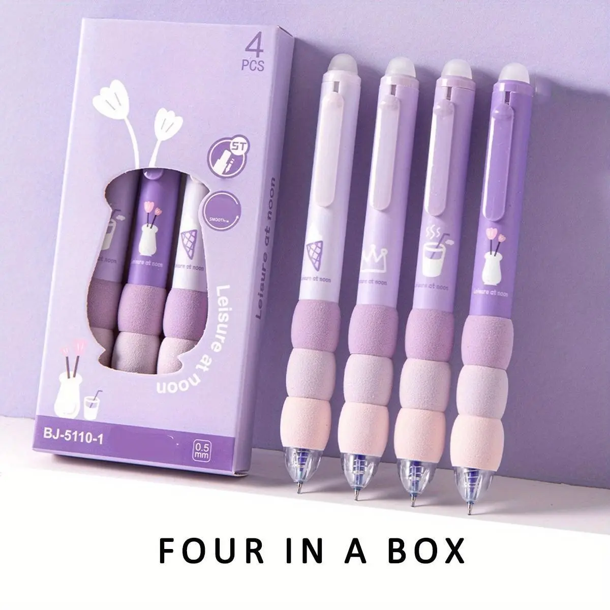 Erasable Neutral Pen Set, Writing Pens, Soft Grip Design, 0.5mm Fine Tip, Ink, Ideal for School & Office Supplies, Pack of 4/8