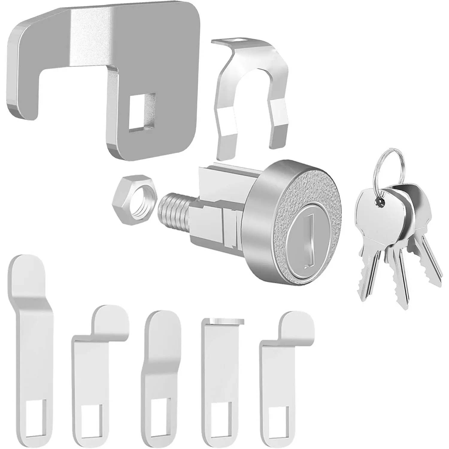 1 Pack Mailbox Lock, Heavy-Duty Cam C7120 Mailbox Lock Replacement for C9100/C9200 L1172C National Mailbox Locks with 3 Replacement Keys, Nickel Finish