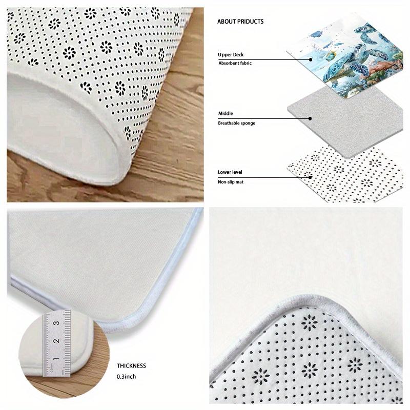 Ocean Theme Welcome Doormat with Sea Turtle & Seagrass Design Non-Slip Polyester Mat for Indoor Outdoor Use Bathroom Kitchen Laundry Room Coastal Home Décor Vibrant Pattern Easy Maintenance Sea Turtle Decor