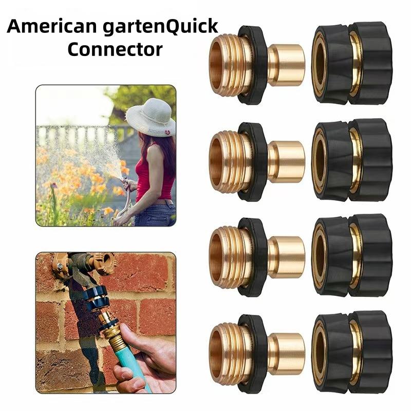 Garden Hose Quick Connectors 3/4-Inch Male and Female, 4-6 Set Plastic+Aluminum Outdoor Tool Accessory, Leak Proof Seal, Easy Connection Lawn Care Item-MM1
