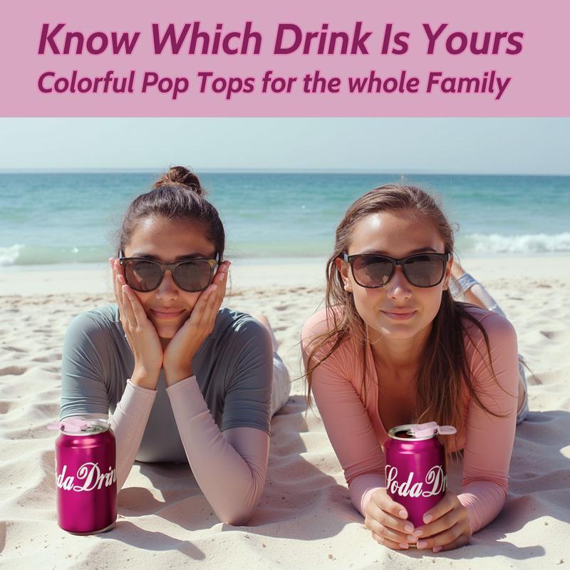 Complete Cover Easy Tab Opener New and Improved 6PK Beverage Barricade 2.0. Applicable to 202 Can, Colorful Drink Can Protector Cap for Soda, Beer, Coke Shields From Bugs, Bees, Dust at the Party, BBQ, Beach