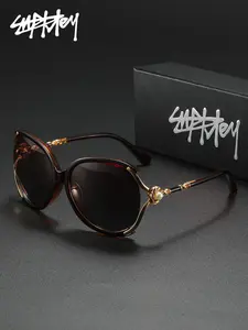 SUPKLEY Fashionable Oversized Retro Sunglasses Instantly Make Your Face Slim. Uv400 Protection, Perfect For Driving, Shopping, And Beach Days, A Great Gift Item