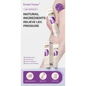Kreain Nature Legs Soothing Gel, Cooling Leg Comfort Cream with Centella Asiatica & Dandelion Extract, Gentle Non-Greasy Leg Care, 30g
