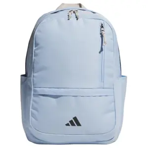 Adidas Logo Zippered Backpack for Men and Women – Shiny Blue Recycled Polyester