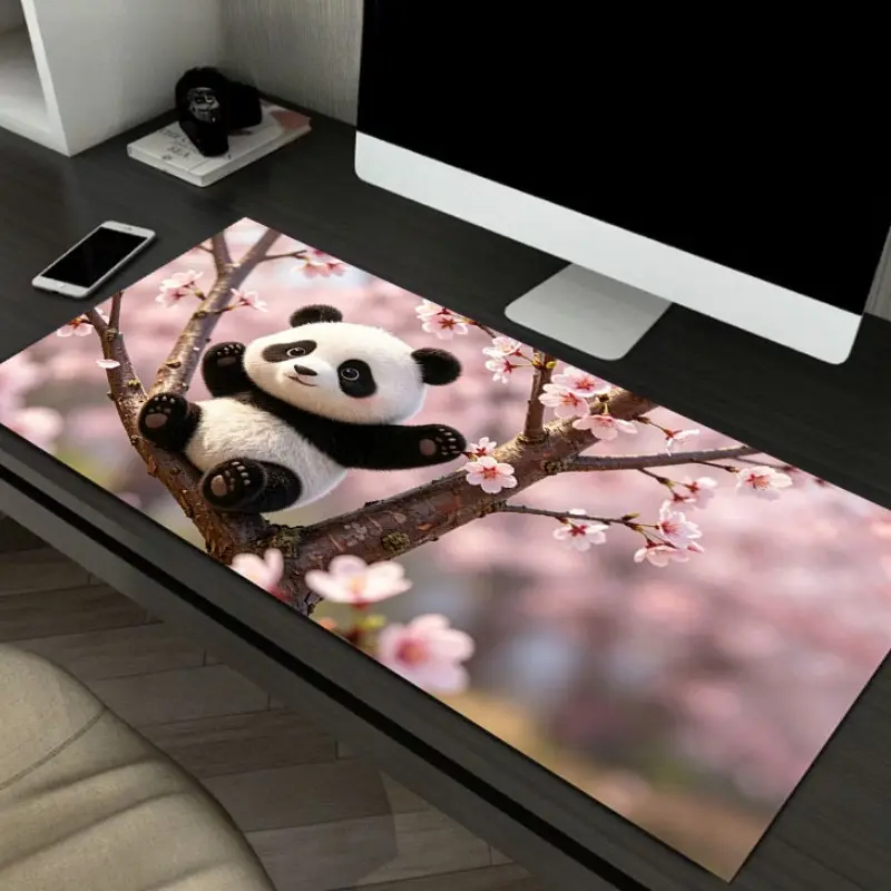 Large Game Mouse Pad with Cute Panda Design, Non-Slip Rubber Base, Washable and Durable, Ideal for Gamers, Office, School, Home Decor, Non Slip Mousepad
