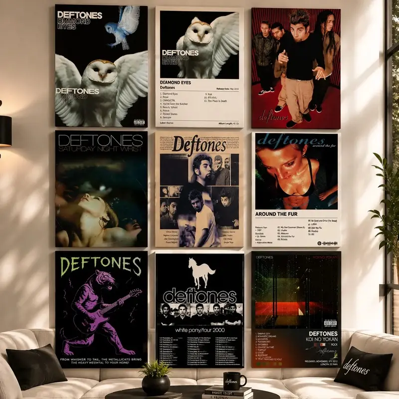 Alternative Rock Canvas Poster|   Rock Band Album Cover Canvas Wall Art, Retro Music Tracklist Poster Set, Aesthetic Bedroom Wall Art, Living Room Decor, Teen Room Decor, Office Wall Art, Modern Minimalist PMusic Wall Art for Bedroom, Studio & Dorm Decor