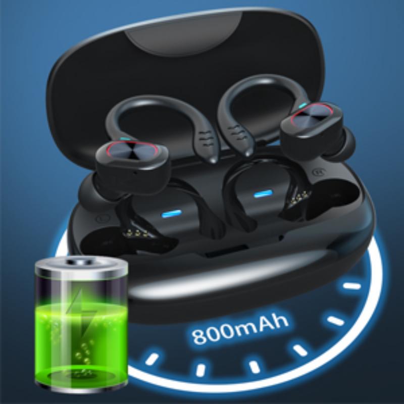 Earbuds Wireless Bluetooth Headphones, with Mic, True in-Ear Noise Cancelling, IPX65 Waterproof, LED Display Touch Control, for Sport/Work- Black