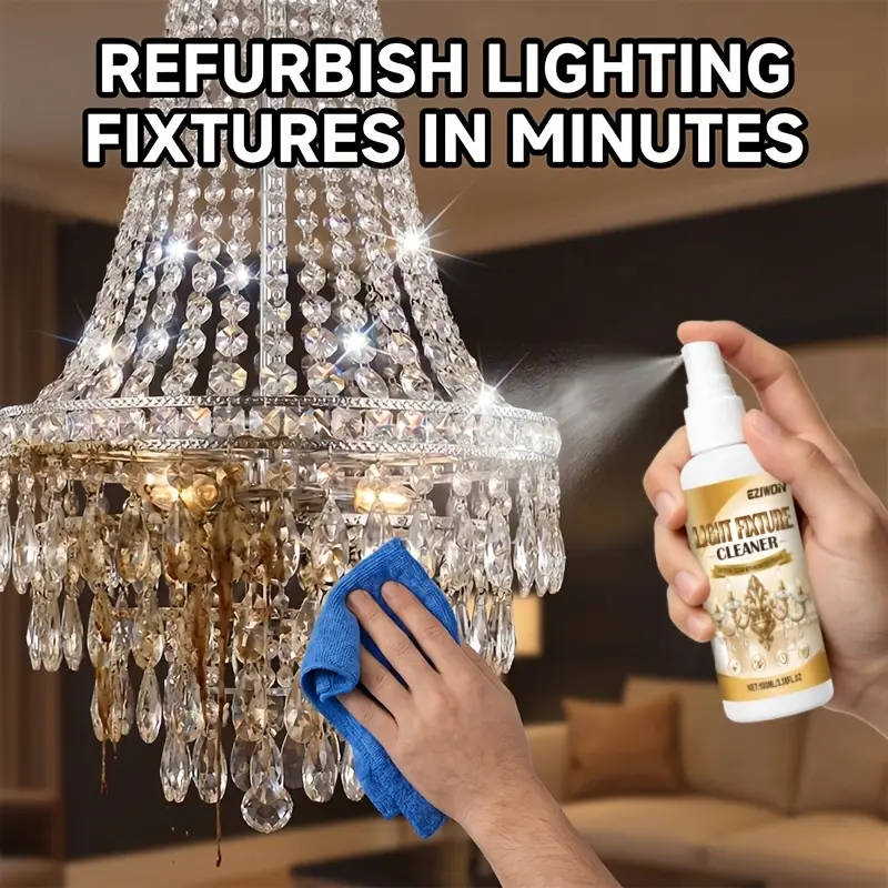 Lighting Fixture Multifunctional Care Liquid, Deep Penetration Care, Eliminates Surface Stains And Yellowing, Restores Original Color, Spray And Wipe Bright, Suitable for Plastic And Metal Shades, Home High-Efficiency Care