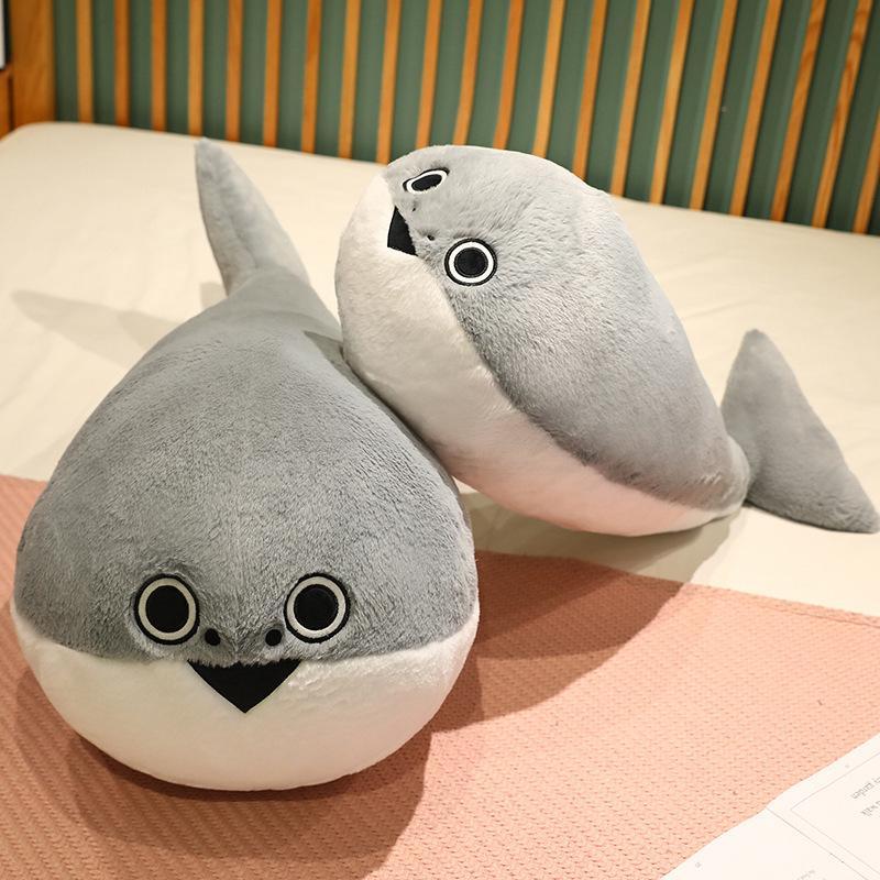 50/80/100CM Sacabambaspis Grey Lifelike Fish Doll Plush Toy Stuffed Pillow Sea Animals Toys Sofa Cushion Decor for Kids Girls