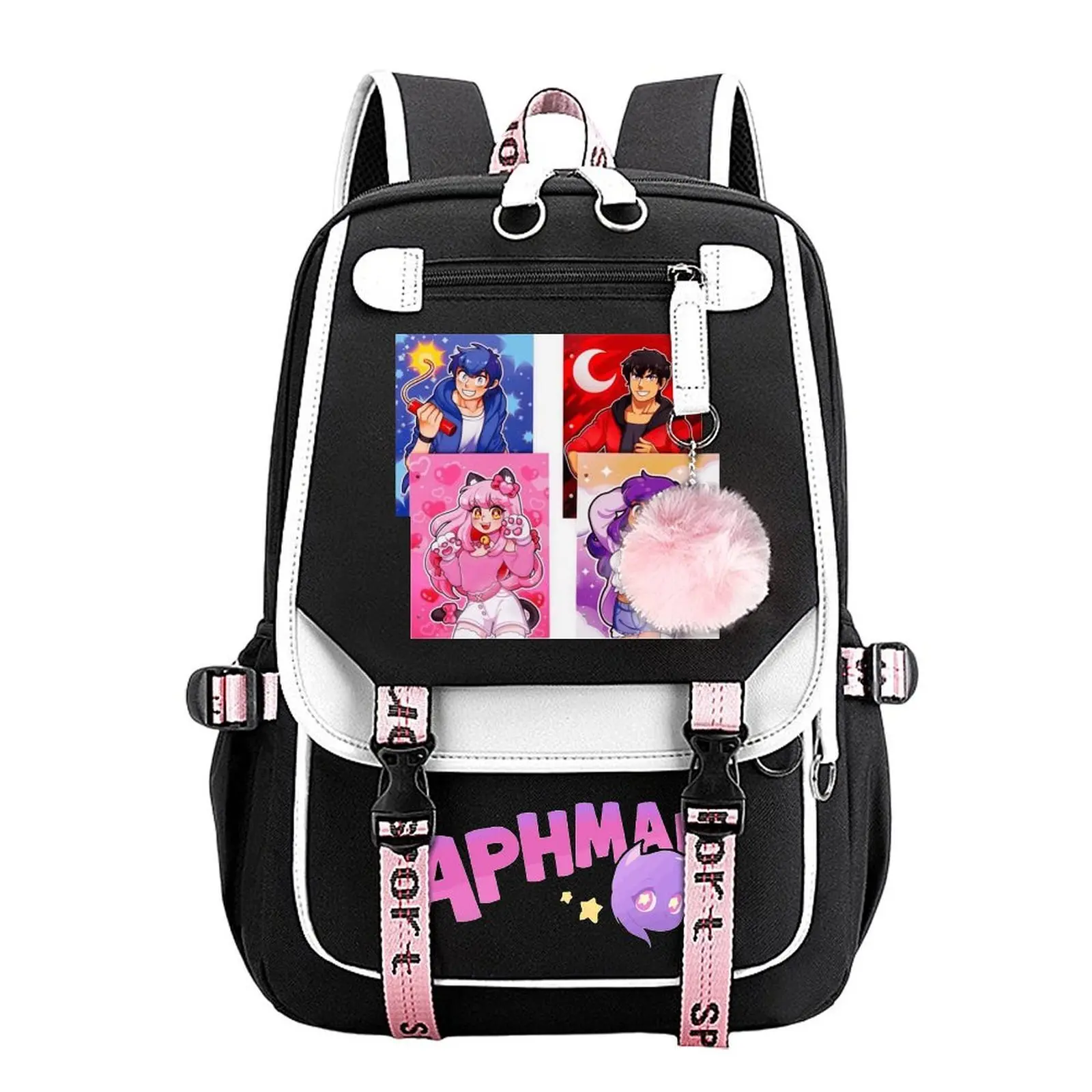 Aphmau Meemeows Print Backpack for 13-14 Years, All Seasons, 1 Size, Water-Resistant Durable Student Bag, Large Capacity, Built-In Organizer Multi-Pocket, Birthday Gift (11.4in × 18.1in), One Size