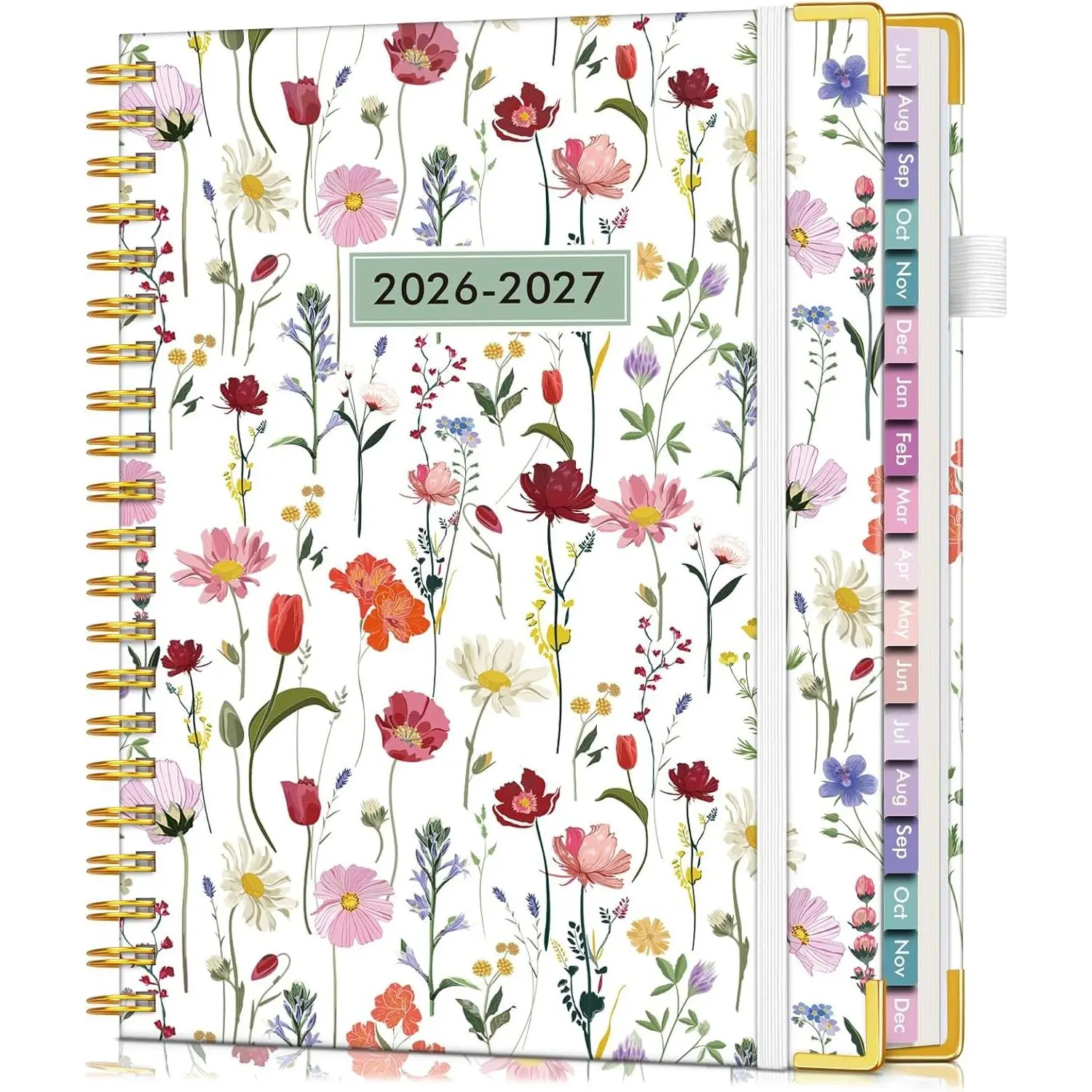 Academic Planner 2026-2027, 18 Months Weekly and Monthly Hardcover Planner, July 2026 - December 2027, 8.5" x 11" A4 Large Daily Calendar Planner Book with Tabs, Spiral College School Agenda Organizer for Student Teacher, Garden