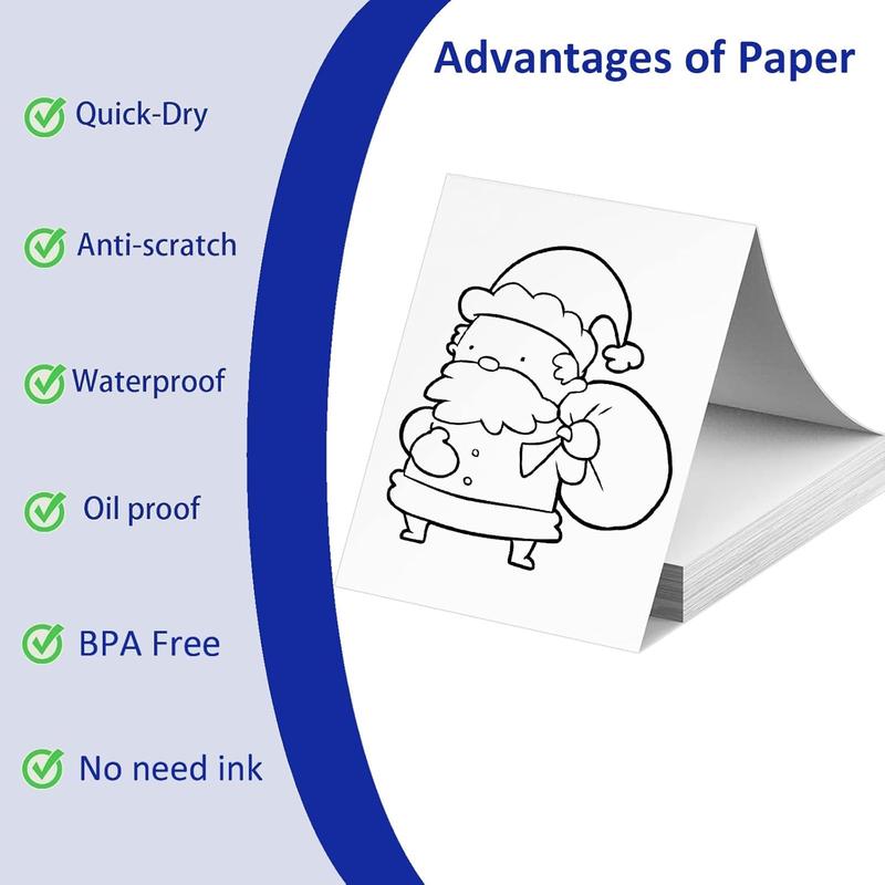 100 Sheets  Letter Size Thermal Paper, 8.5 x 11 Inch Thermal Printer Paper for M08F/A40 Thermal Portable Printer, Continual Feeding Folded Printing Paper