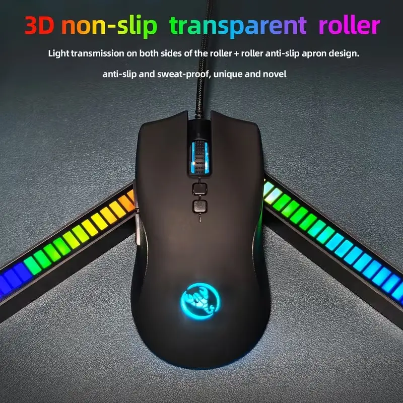 Premium Ergonomic Gaming Mouse Gift, USB Wired Gaming Mice Featuring Anti-Slip Side, Sturdy Braided Wire, Dynamic Breathing LED Light, Works for Desktop & Laptop Gaming